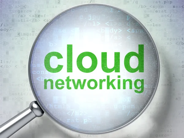 Bulut bilgi işlem kavramı: bulutu optik cam ile ağ — Stok fotoğraf