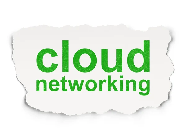 Concept de Cloud Computing : Cloud Networking sur fond de papier — Photo