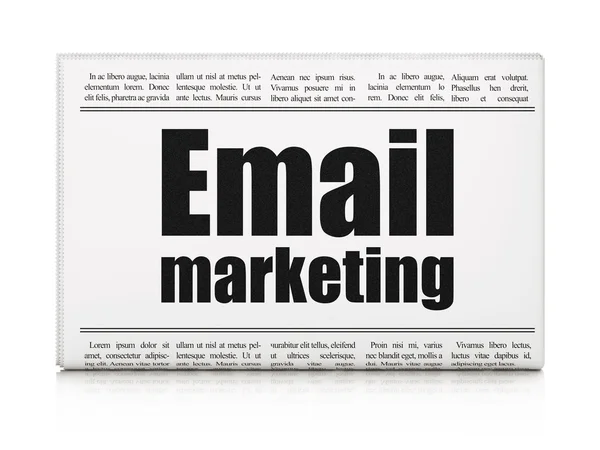 Podnikatelský koncept: novinový titulek e-mail marketing — Stock fotografie