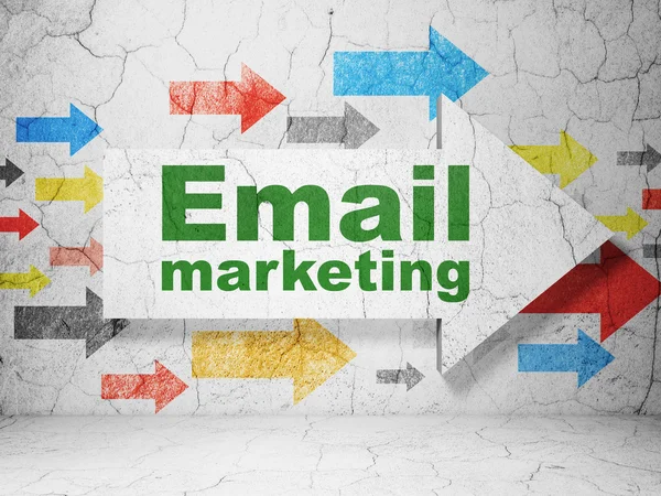 Concepto de Finanzas: flecha con Email Marketing en el fondo de la pared grunge —  Fotos de Stock