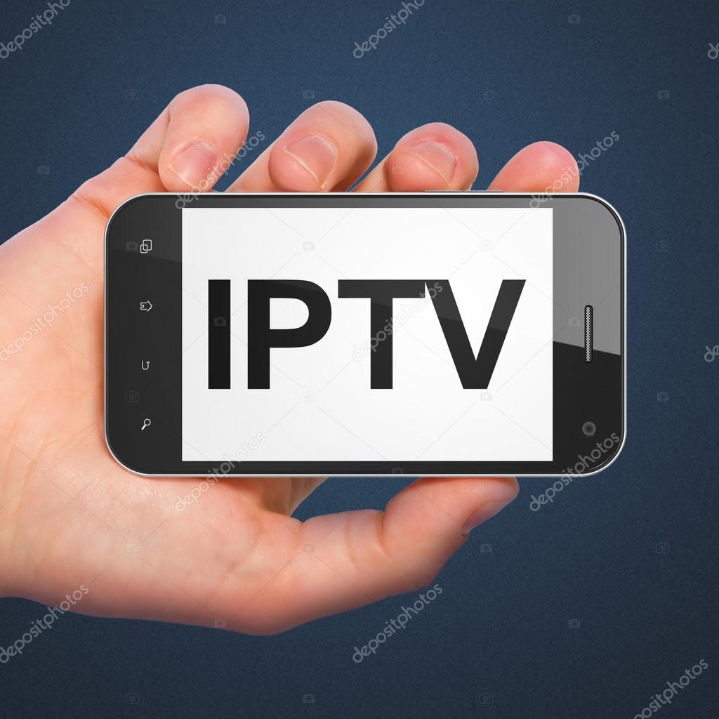 SEO web design concept: IPTV on smartphone
