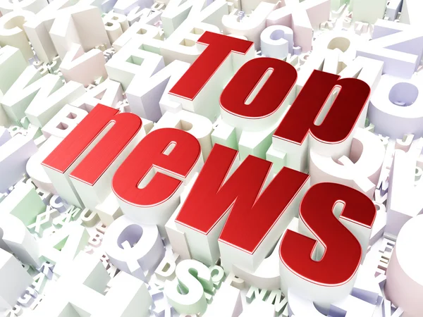 Concetto di notizie: Top News su sfondo alfabetico — Foto Stock