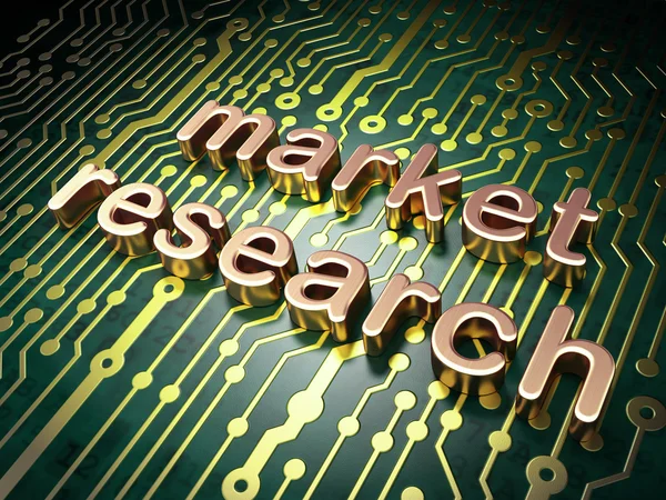 Marketingkonzept: Marktforschung zum Hintergrund der Leiterplatte — Stockfoto