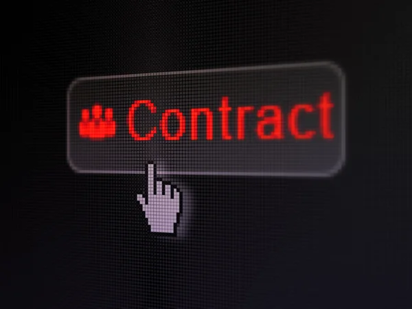 Концепция финансирования: контракты и бизнес-люди на фоне цифровых кнопок — стоковое фото