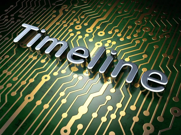 Time concept: Timeline on circuit board background — Stock Photo, Image