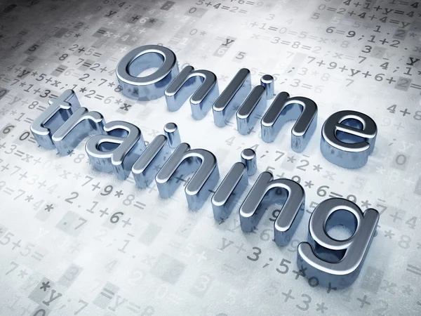 Onderwijs concept: Zilveren on line training op digitale achtergrond — Stockfoto