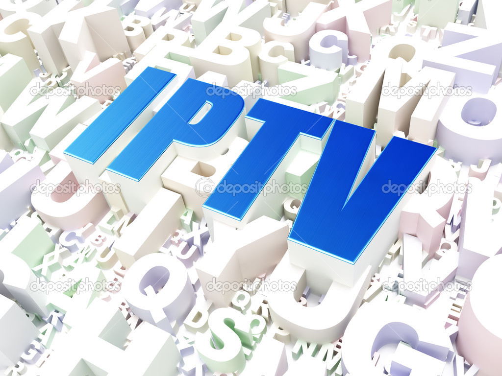 Web development concept: IPTV on alphabet background