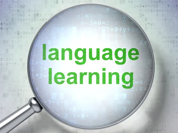 교육 개념: 언어 학습 광학 유리 — 스톡 사진