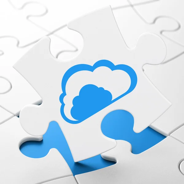 Concept de technologie Cloud : Cloud sur fond de puzzle — Photo