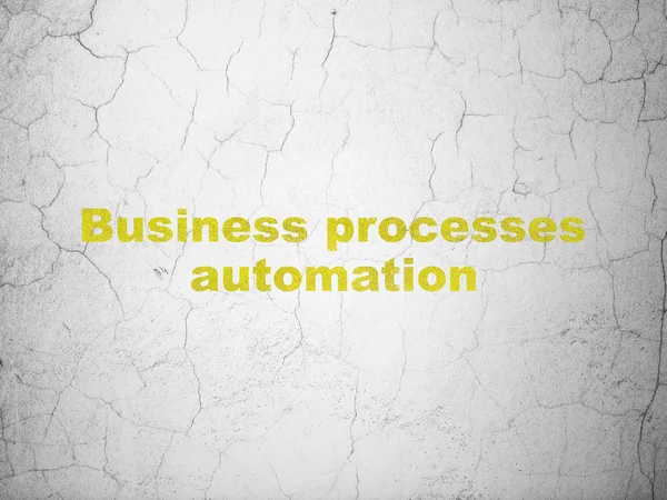 Conceito de negócio: Automação de processos de negócios no fundo da parede — Fotografia de Stock