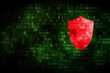 Güvenlik kavramı: dijital arka plan üzerinde kalkan