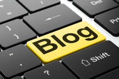 Web Tasarım: bilgisayar klavye arka plan üzerinde Blog