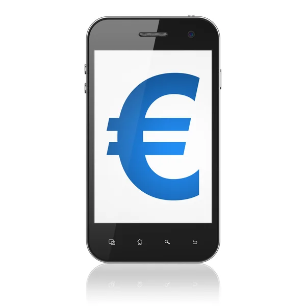 Valuta concept: euro op smartphone — Stockfoto
