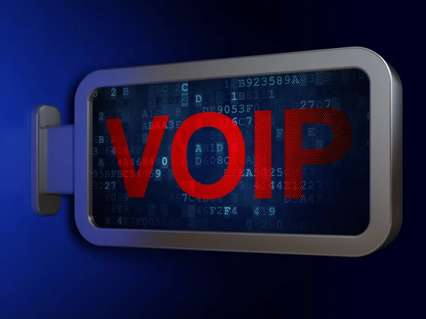 Концепція веб-розробки: VOIP на фоні білборду — стокове фото