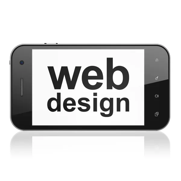 Web ontwerpconcept: webdesign op smartphone — Stockfoto