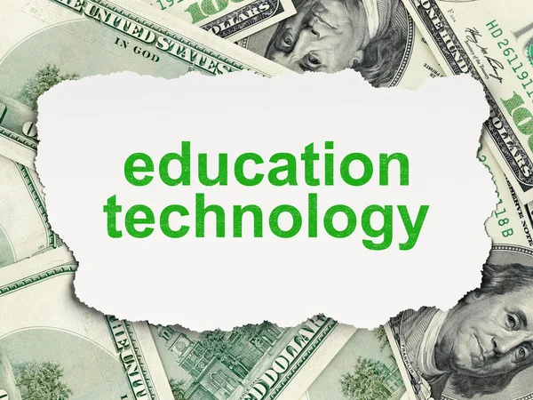 Концепция образования: Образовательные технологии на денежном фоне — стоковое фото