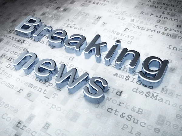 Concetto di notizie: Silver Breaking News su sfondo digitale — Foto Stock