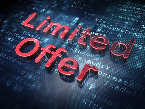 Business concept: Red Limited Offer on digital background — Stock Photo, Image