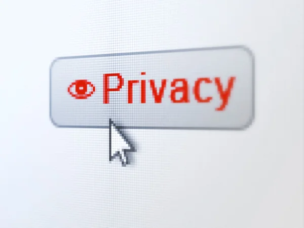 保护的概念： 隐私和数字按钮背景的眼睛 — 图库照片