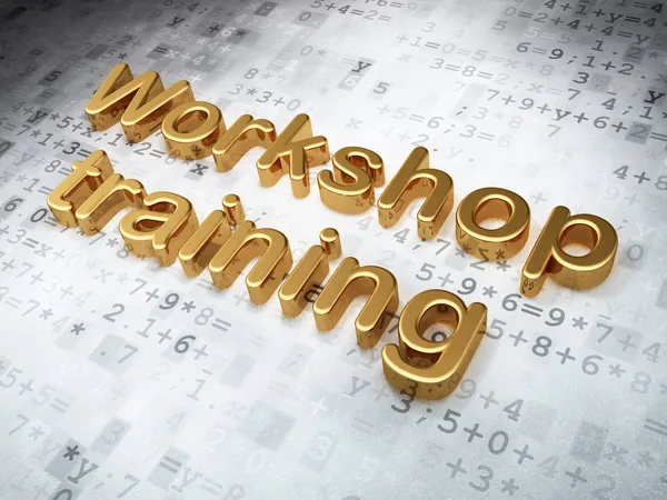 Education concept: Golden Workshop Training on digital background — Stock Photo, Image