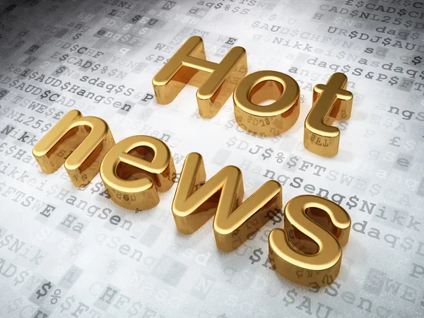 Concepto de noticias: Golden Hot News sobre fondo digital —  Fotos de Stock