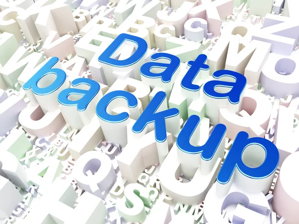 Information concept: Data Backup on alphabet background — Stock Photo, Image