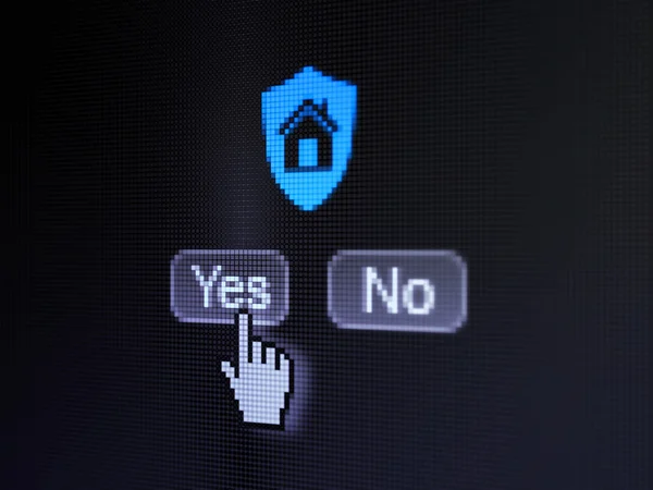 Concetto di privacy: scudo sullo schermo del computer digitale — Foto Stock