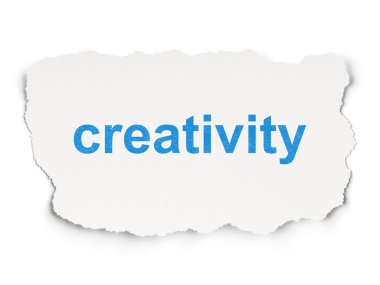 Reklam kavramı: yaratıcılık kağıt arka plan üzerinde