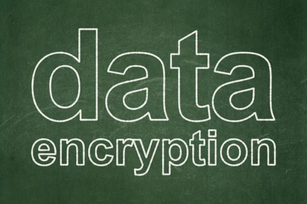 Concepto de seguridad: Cifrado de datos en el fondo de pizarra —  Fotos de Stock