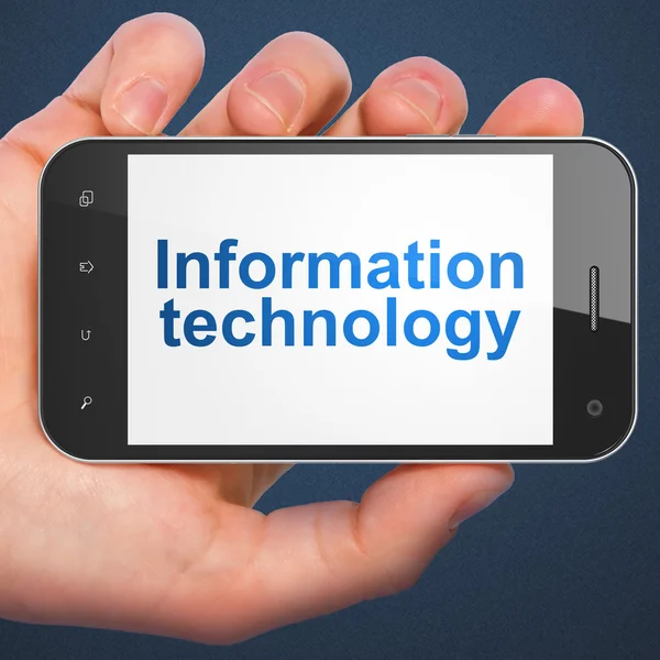 Concepto de información: Tecnología de la información en smartphone — Foto de Stock