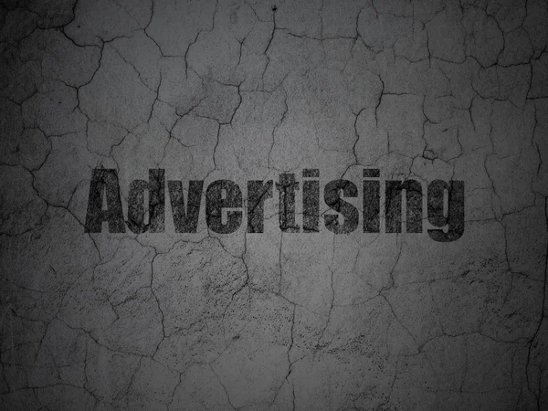 Conceito de publicidade: Publicidade no fundo da parede grunge — Fotografia de Stock