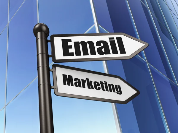 Conceito de negócio: assinar Email Marketing no fundo do edifício — Fotografia de Stock