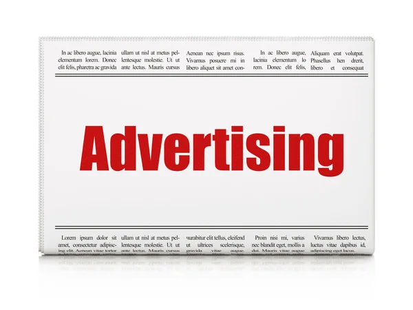 Marketing concept: newspaper headline Advertising — Stock Photo, Image