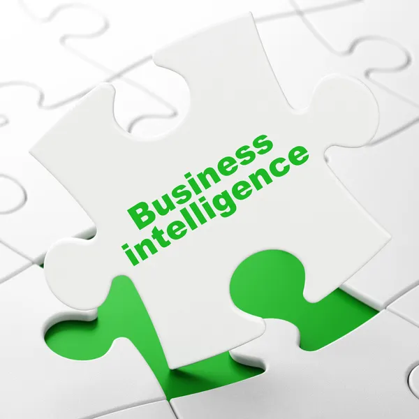 Finans konceptet: business intelligence på pussel bakgrund — Stockfoto