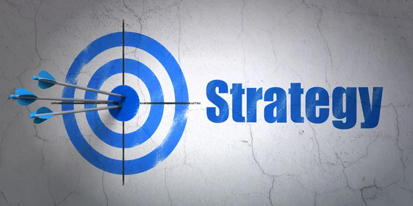 Finance concept: target and Strategy on wall background — Stock Photo, Image