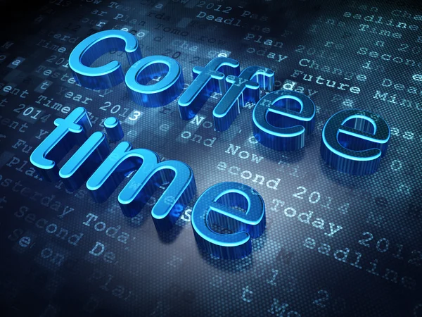 Time concept: Blue Coffee Time on digital background — Stock Photo, Image