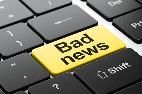 Nyheter koncept: dåliga nyheter på dator tangentbord bakgrund — Stockfoto