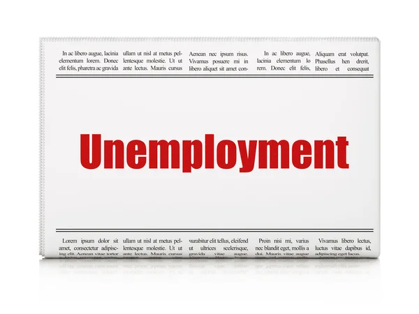 Finance concept: newspaper headline Unemployment — Stock Photo, Image