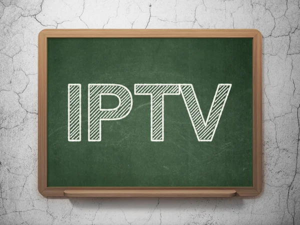 Web-Entwicklungskonzept: iptv auf Tafelhintergrund — Stockfoto