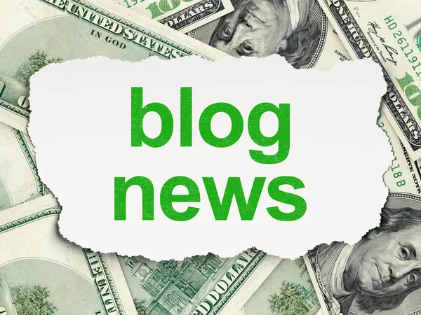 ニュース概念: お金の背景のブログ ニュース — ストック写真