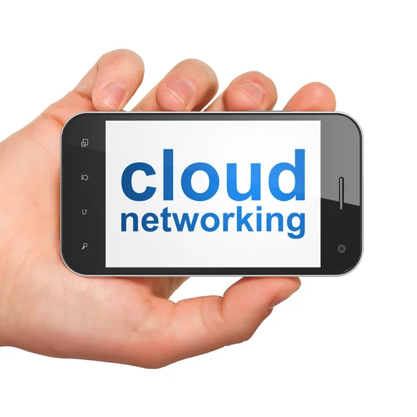 Cloud nätverkskoncept: cloud nätverk på smartphone — Stockfoto