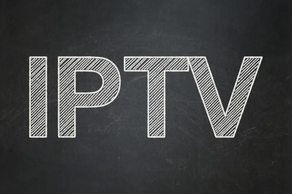 Concetto di Web design: IPTV su sfondo lavagna — Foto Stock