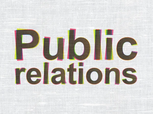 Marketing concept: Public Relations on fabric texture background