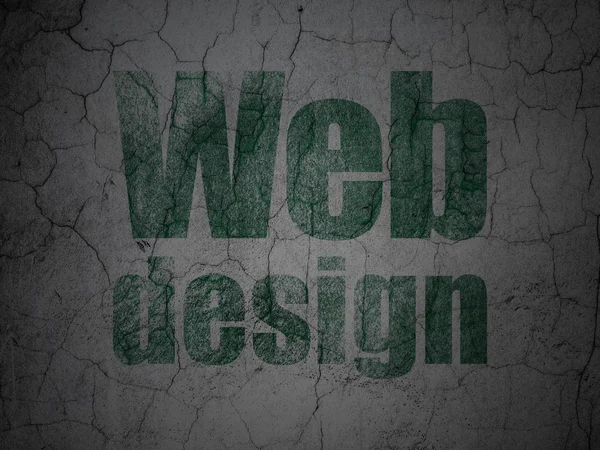 Web designkoncept: webbdesign på grunge vägg bakgrund — Stockfoto