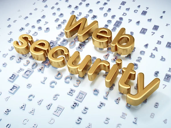 Beskyttelse koncept: Golden Web Sikkerhed på digital baggrund - Stock-foto