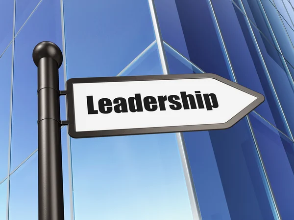 Concetto di finanza: firma Leadership su Building background — Foto Stock