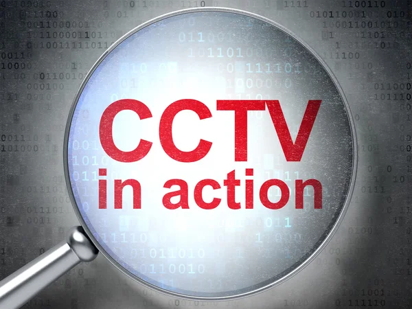 Sicherheitskonzept: cctv im Einsatz mit optischem Glas — Stockfoto