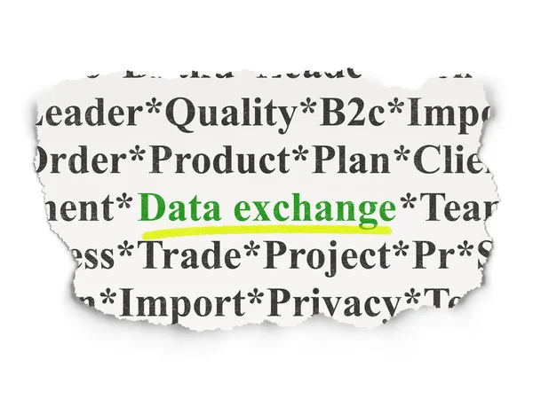 Concepto de datos: intercambio de datos sobre fondo de papel —  Fotos de Stock