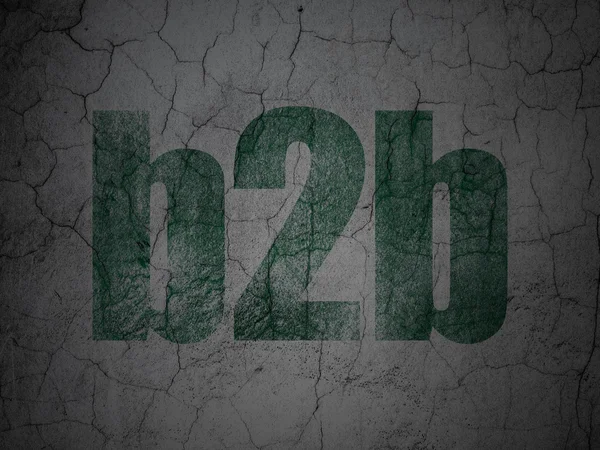 经营理念： b2b grunge 的背景墙上 — 图库照片