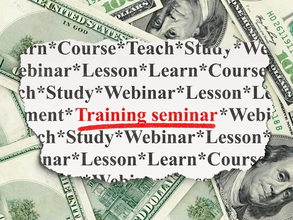 Education concept: Training Seminar on Money background — Stock Photo, Image